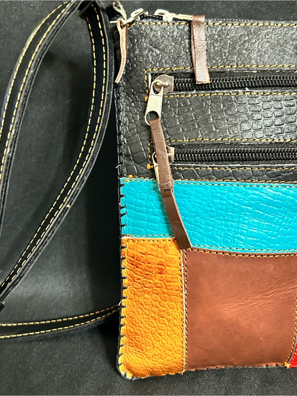 Vintage Multicolor Small Crossbody Purse Shoulder Bag - Picture 6 of 11